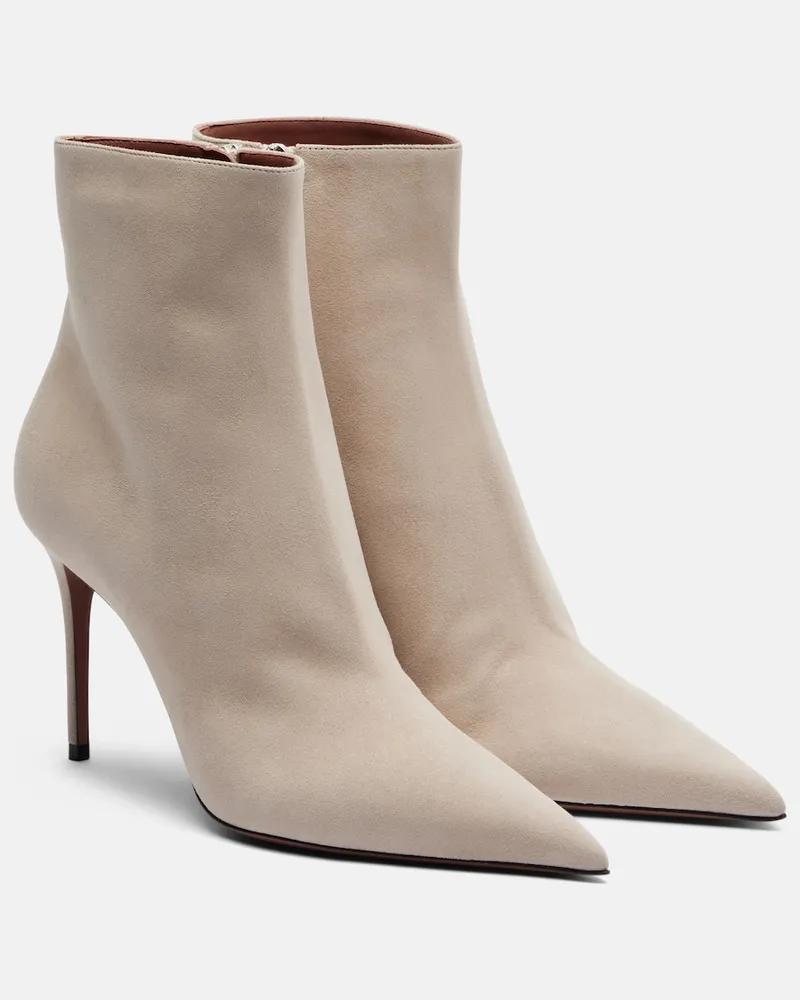 Paris Texas Ankle Boots Vera 85 aus Veloursleder Grau