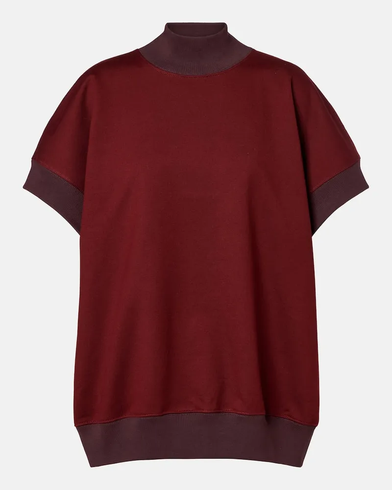 Dries van Noten Sweatshirt aus Baumwolle Burgunderrot