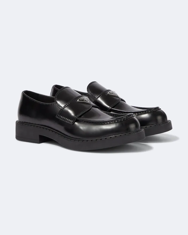 Prada Loafers Chocolate aus Leder Schwarz