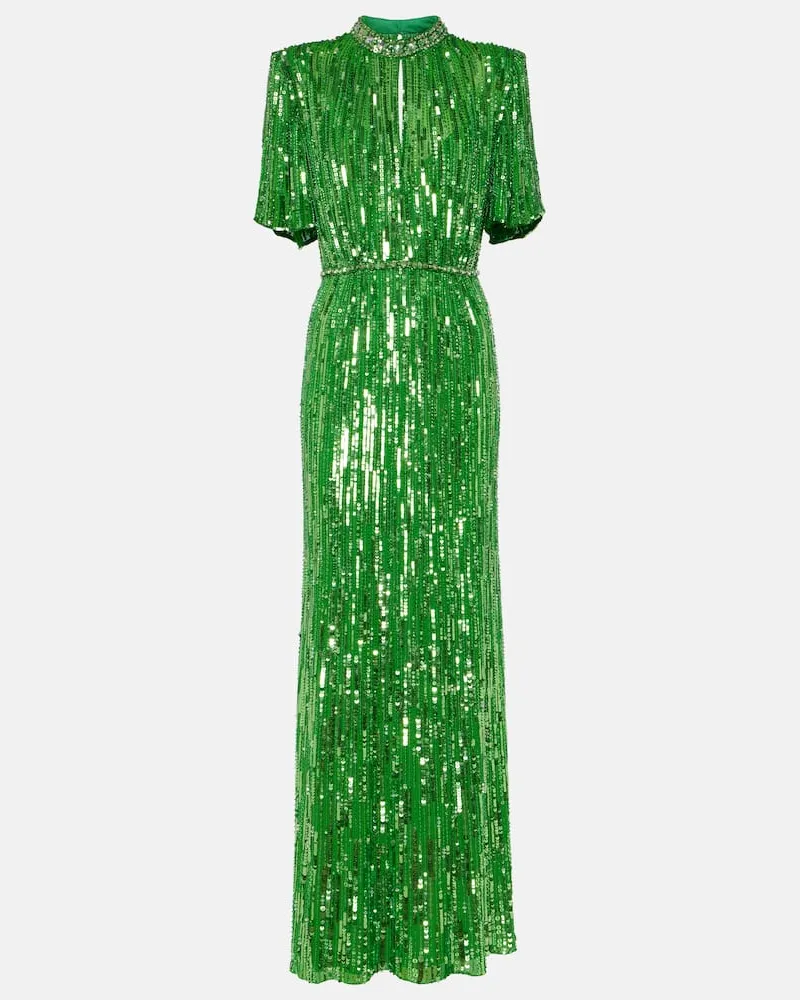 Jenny Packham Robe Viola mit Pailletten Grün