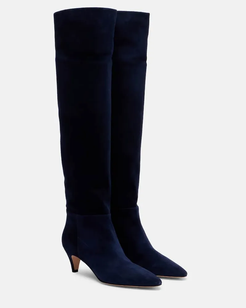 Gianvito Rossi Stiefel Pointy 55 aus Veloursleder Blau