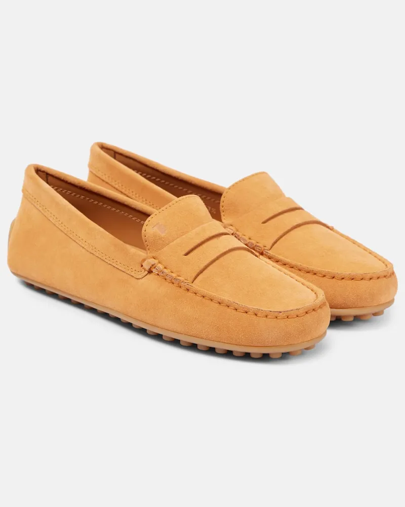 TOD'S Mokassins City Gommino aus Veloursleder Orange