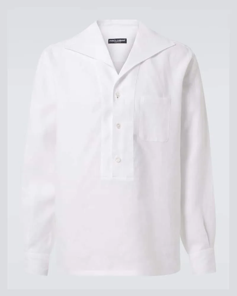 Dolce & Gabbana Hemd aus Leinen Weiß