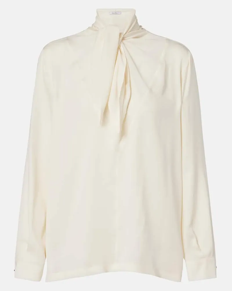 Max Mara Bluse Badia aus Seide Weiß
