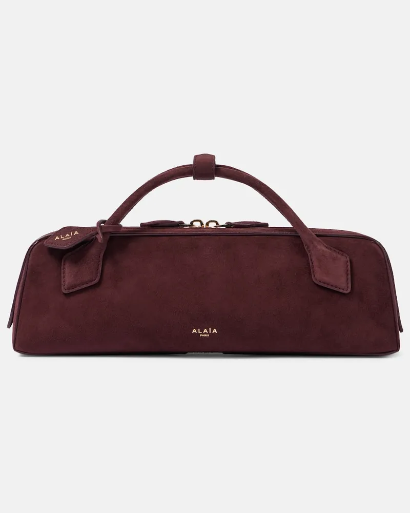 Alaïa Alaïa Clutch Le Teckel aus Veloursleder Burgunderrot