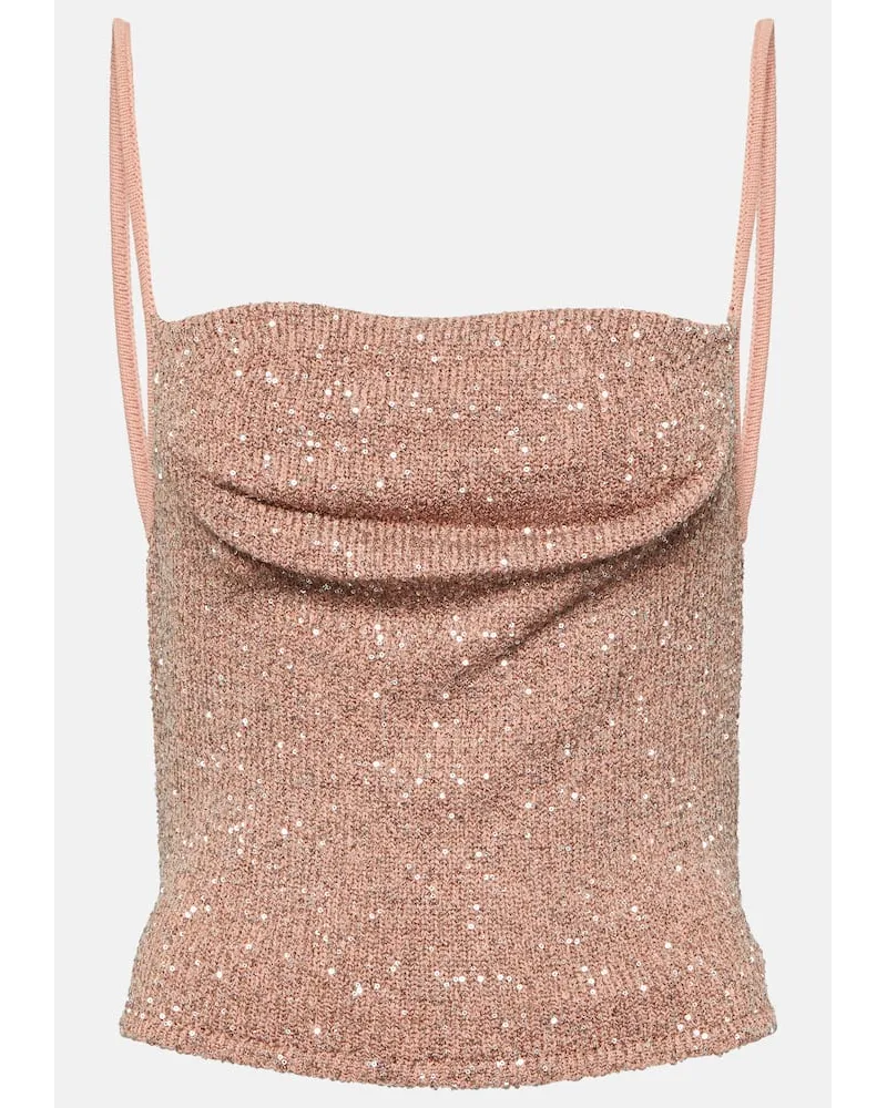 Altuzarra Verziertes Cropped-Top Diaplo aus Strick Pink