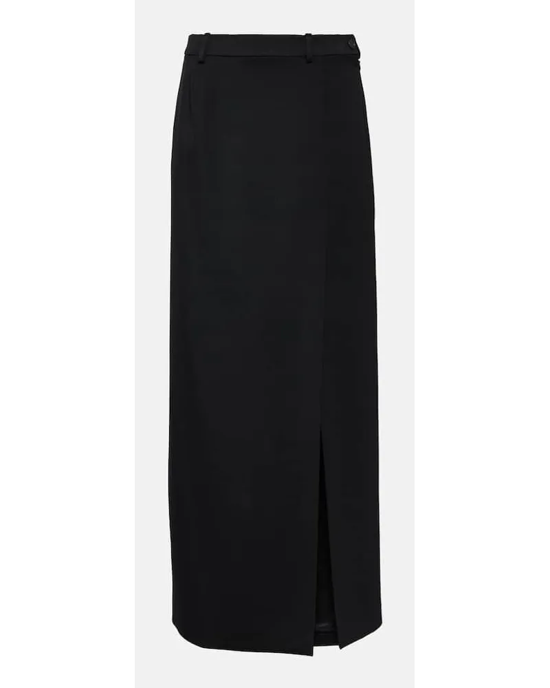 Balenciaga Maxirock aus Woll-Twill Schwarz