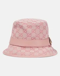 Gucci Hut GG Supreme aus Canvas Pink