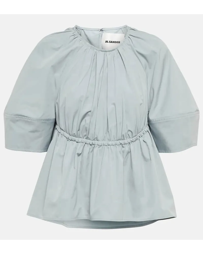 Jil Sander Top aus Baumwolle Blau