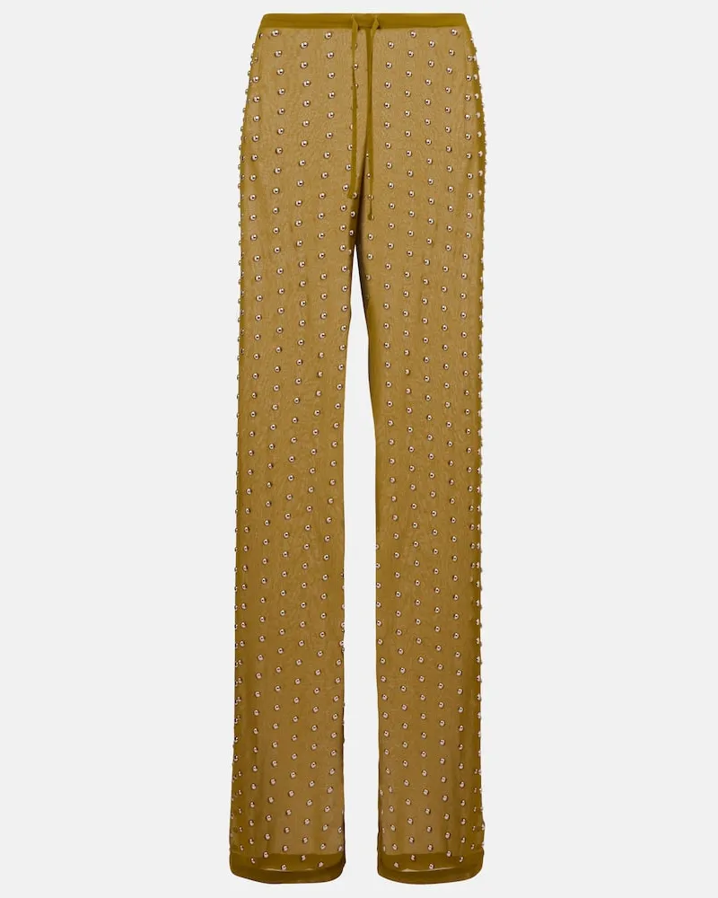 Dries van Noten Gerade Hose Grã¼n
