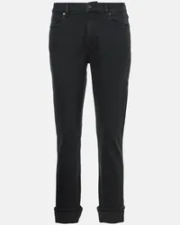 7 for all mankind Low-Rise Skinny Jeans Relaxed Skinny Schwarz