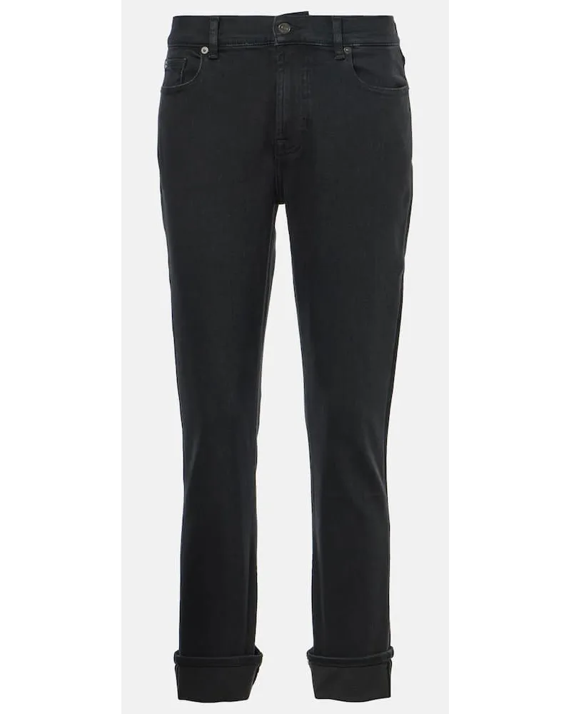 7 for all mankind Low-Rise Skinny Jeans Relaxed Skinny Schwarz
