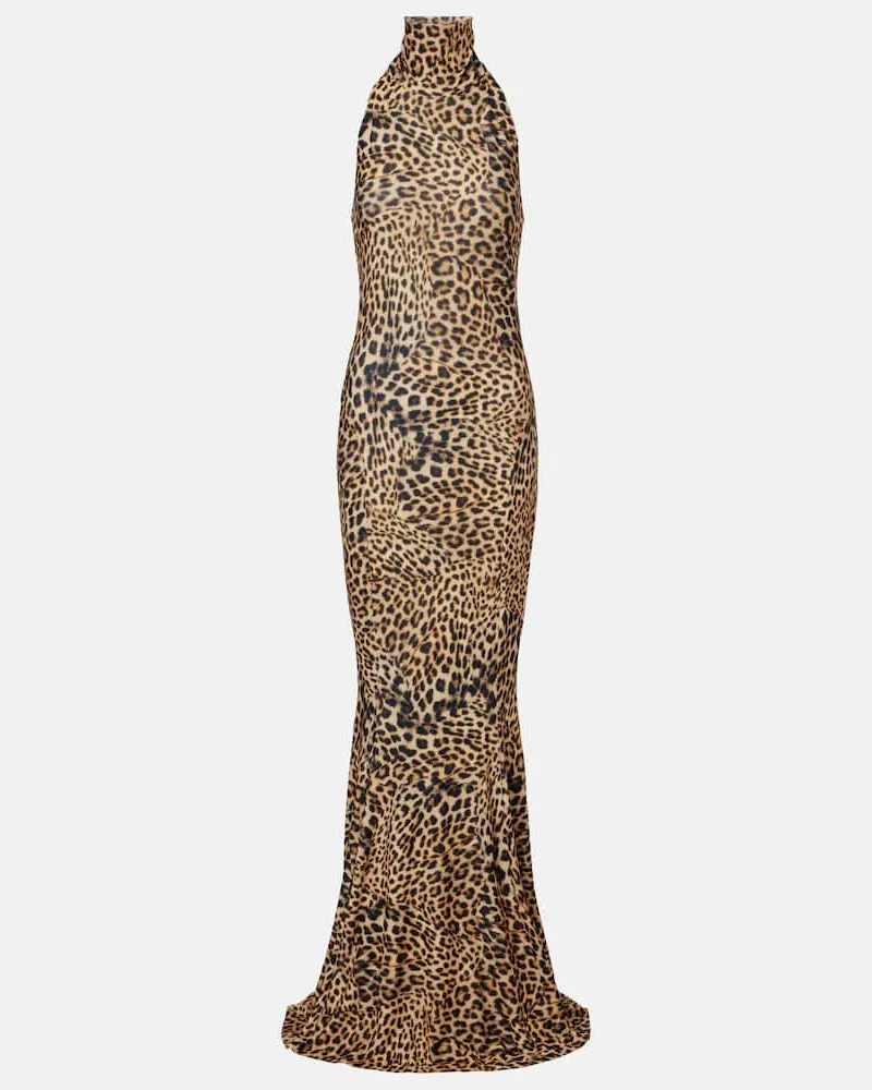 Norma Kamali Bedruckte Robe aus Jersey Gelb