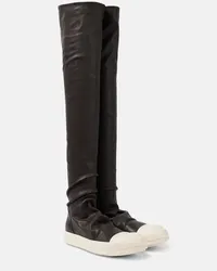 Rick Owens Stiefel Stocking aus Leder Grau