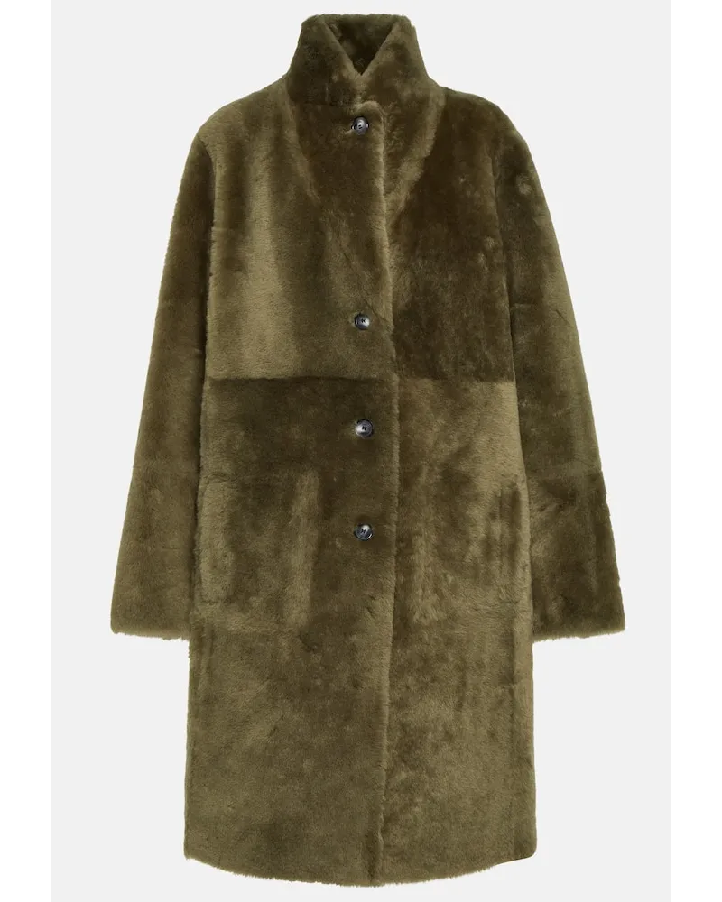 Joseph Wendbarer Mantel Britanny aus Shearling und Leder Gruen