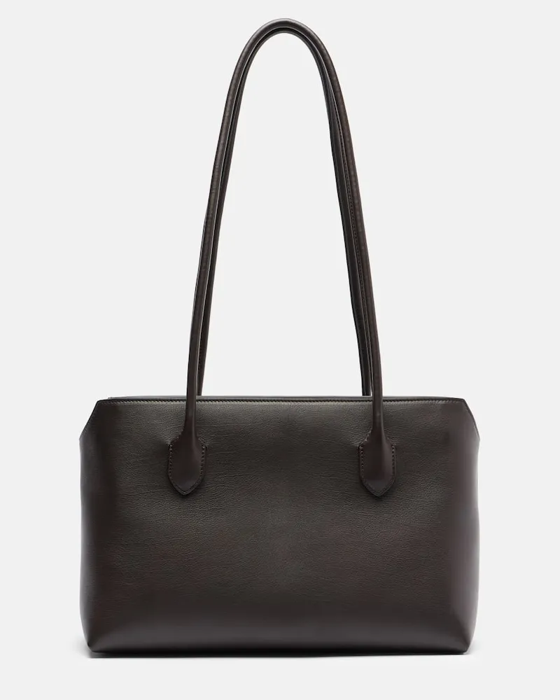 The Row Schultertasche Terrasse aus Leder Braun