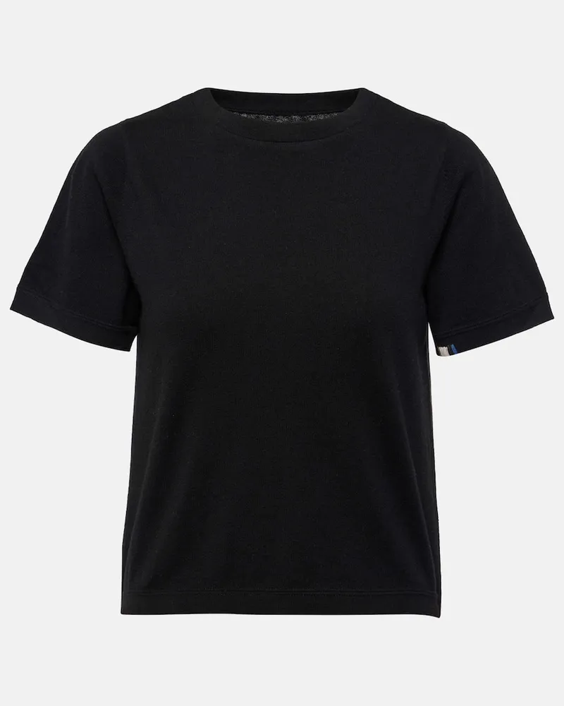 extreme cashmere T-Shirt Tina aus Baumwolle und Kaschmir Schwarz