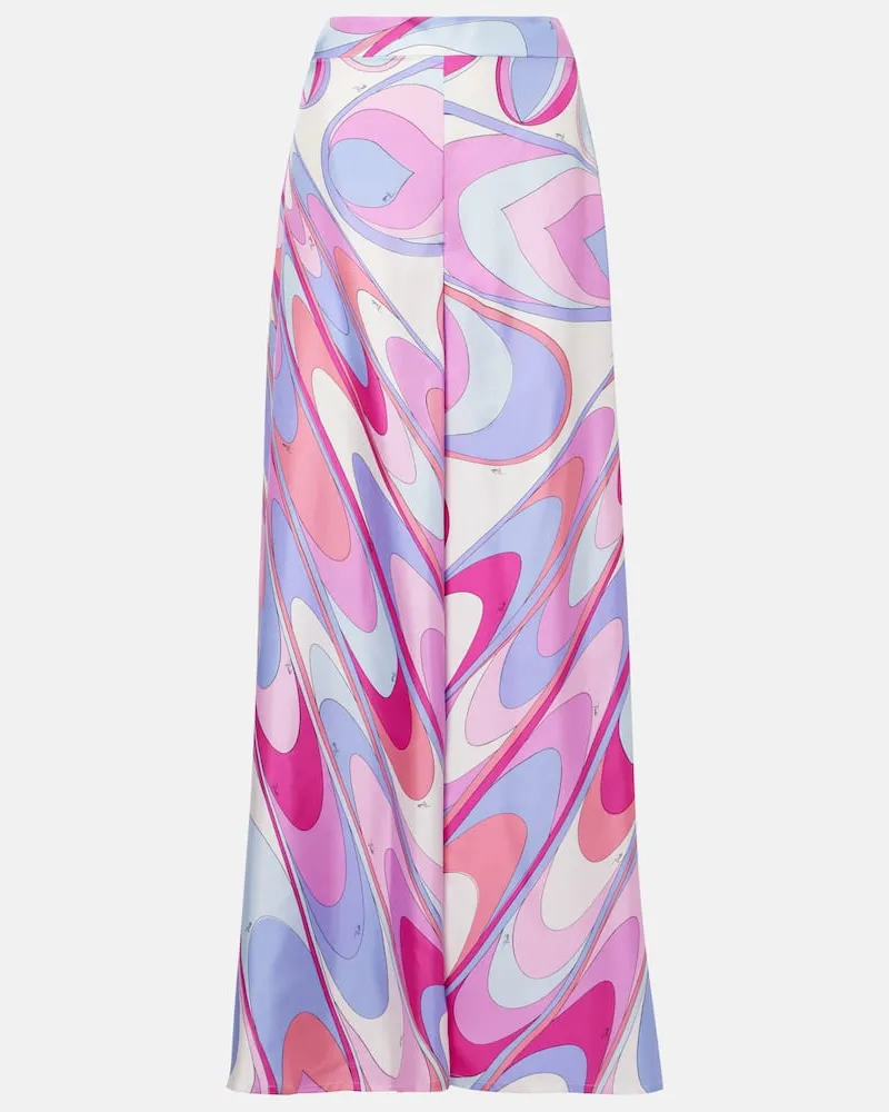 Emilio Pucci Weite Hose Iride aus Seiden-Twill Rosa