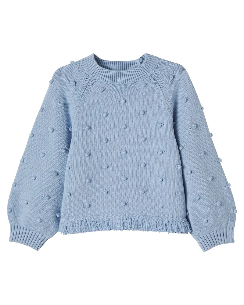 Stella McCartney Kids Pullover aus Baumwolle und Wolle Blau