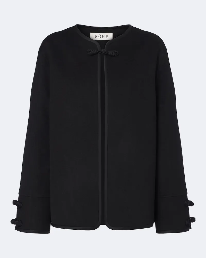 Róhe Róhe Jacke aus Wolle und Kaschmir Schwarz