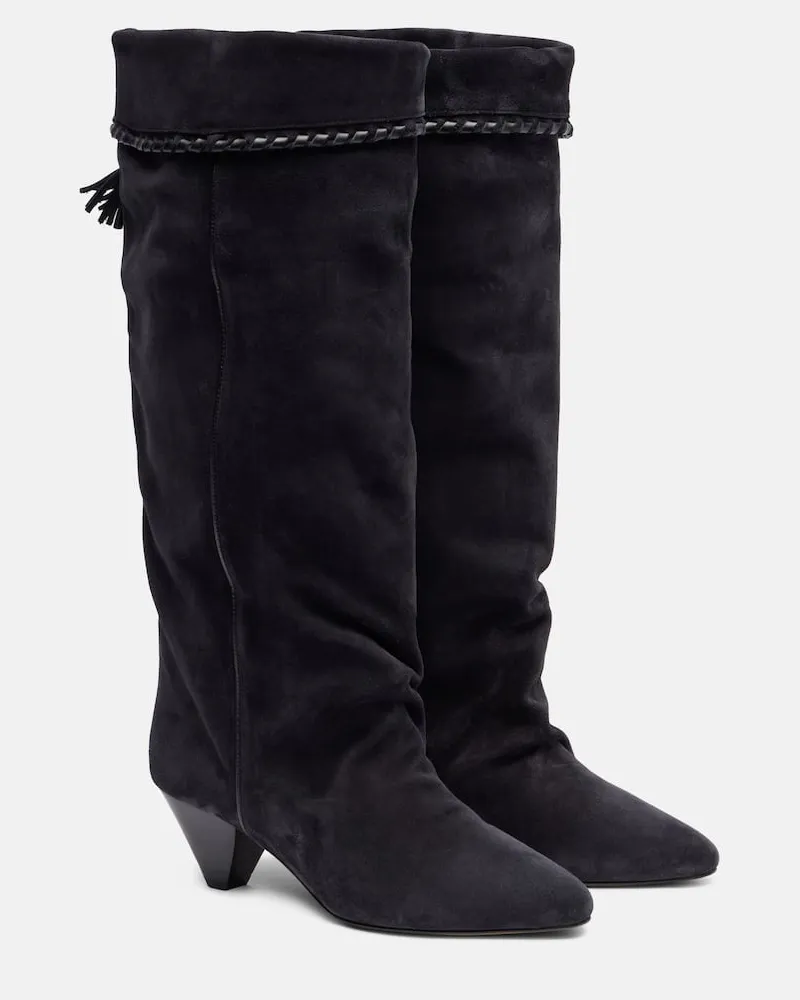 Isabel Marant Stiefel Elita 55 aus Veloursleder Schwarz