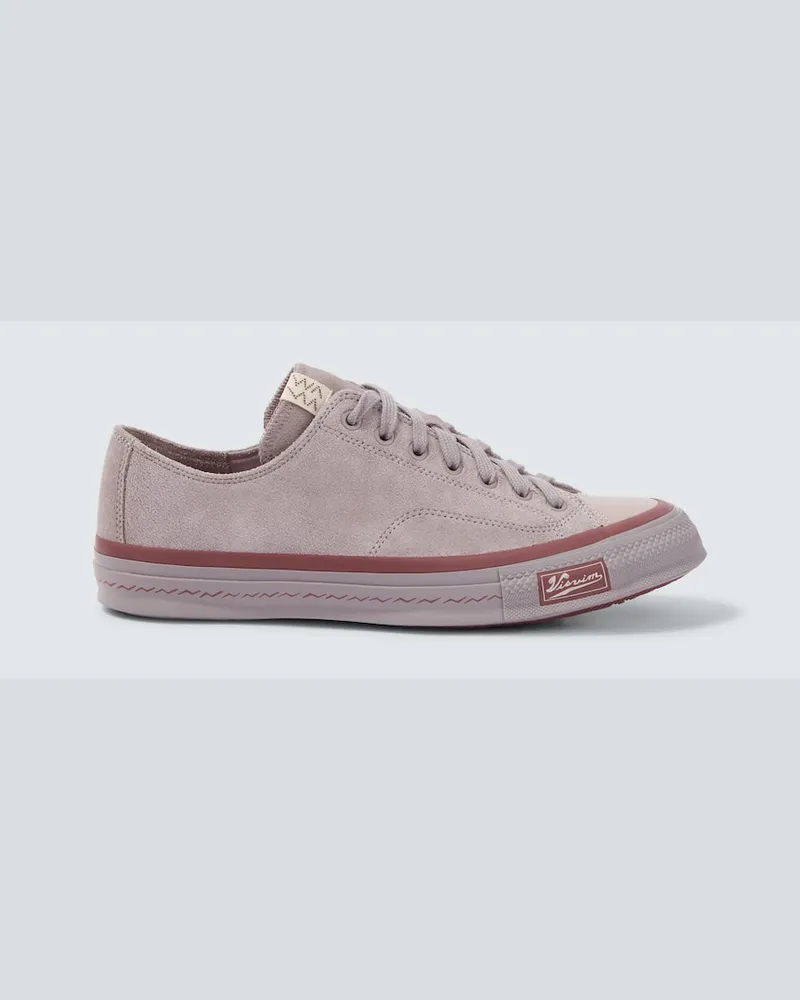 Visvim Sneakers Skagway Lo aus Veloursleder Grau