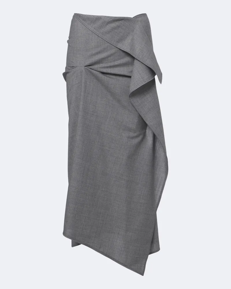 Victoria Beckham Midirock aus Wolle Grau