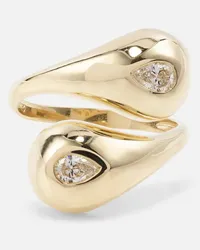 MATEO Ring Water Droplet aus 14kt Gelbgold mit Diamanten Gold