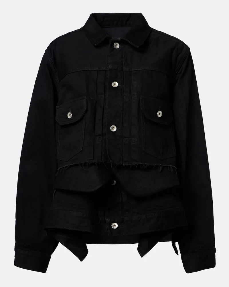 Sacai Jeansjacke Schwarz