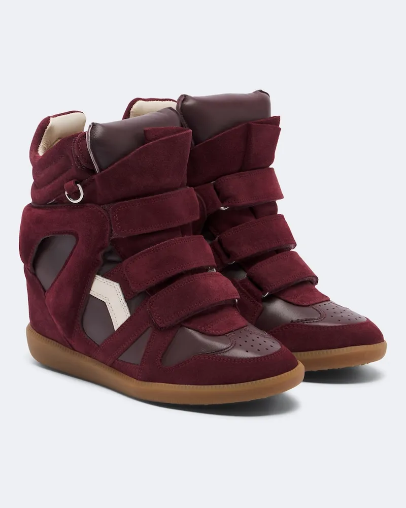Isabel Marant Sneakers Bekett aus Leder und Veloursleder Burgunderrot