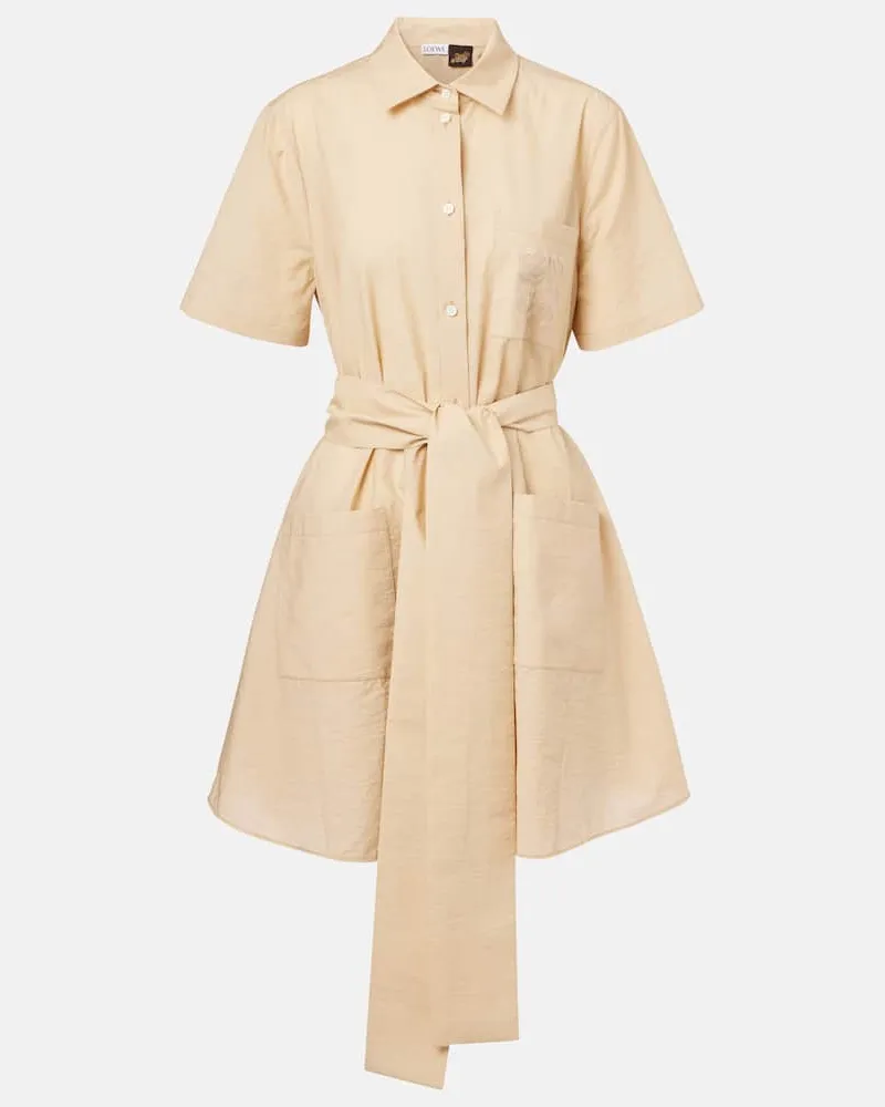 Loewe Paula's Ibiza Hemdblusenkleid aus Popeline Beige