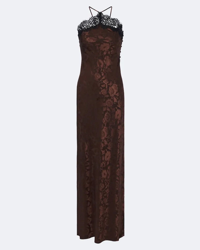 Veronica Beard Robe Rue aus einem Seidengemisch Braun