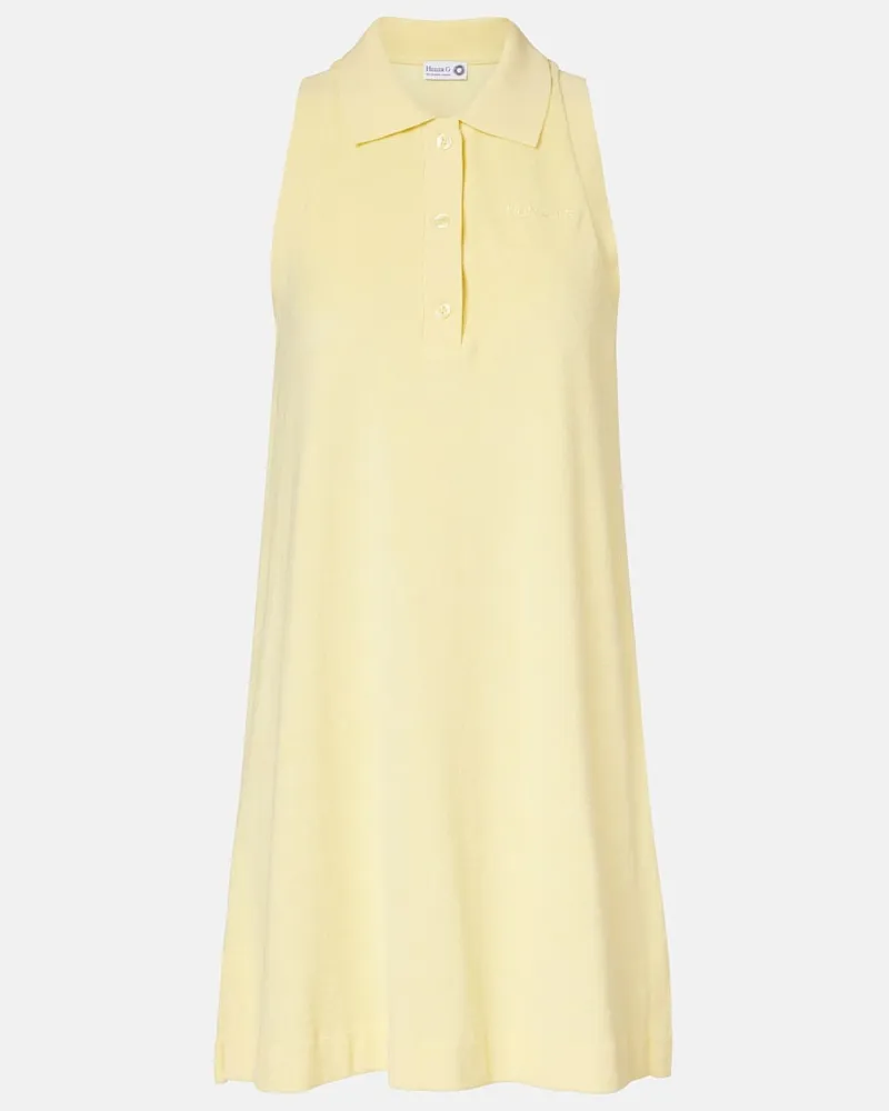 Hunza G Polokleid aus Baumwollfrottee Gelb