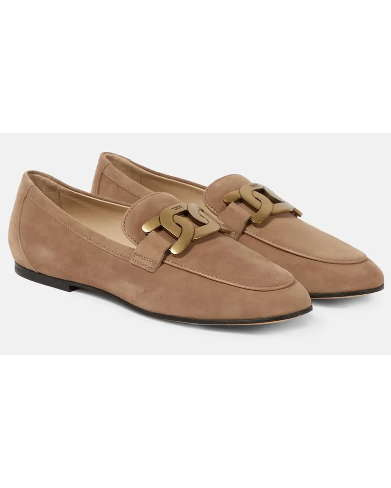 TOD'S Loafers Kate aus Veloursleder Beige