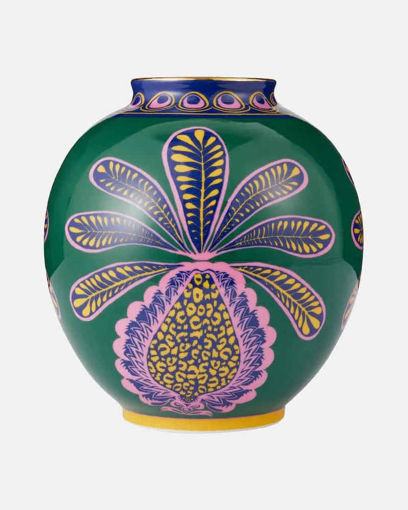 La DoubleJ Vase Big Pineapple Verde Bubble Medium Grün