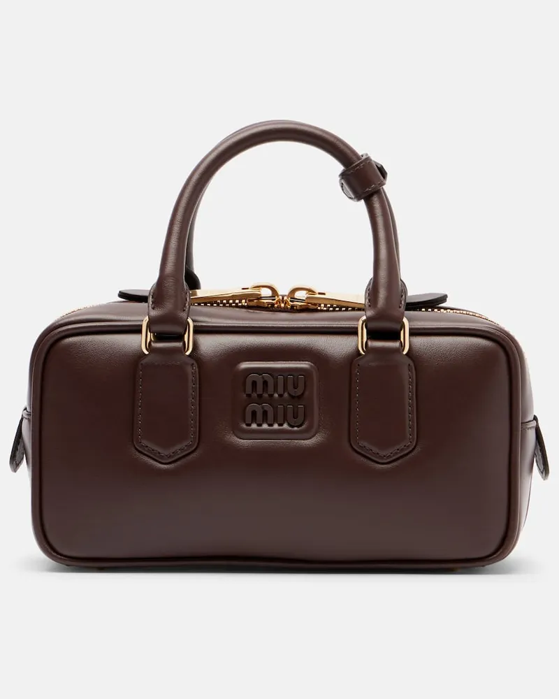 Miu Miu Tote Bag Arcadie aus Leder Braun