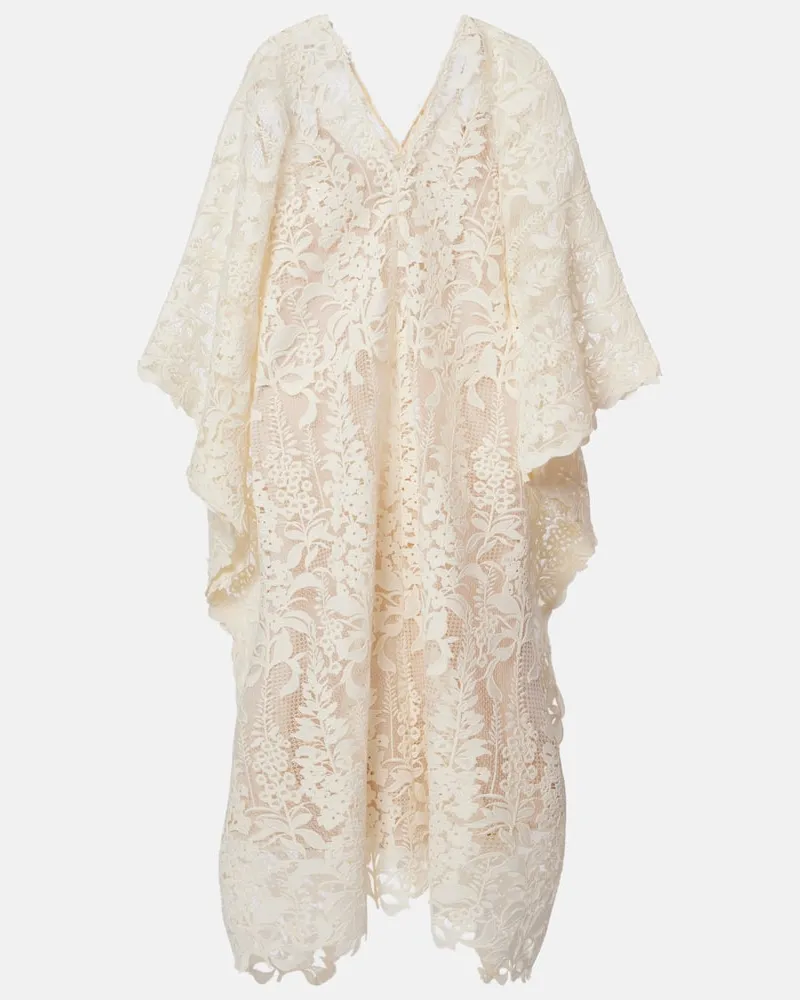 Oscar de la Renta Kaftan aus Guipure-Spitze Weiß