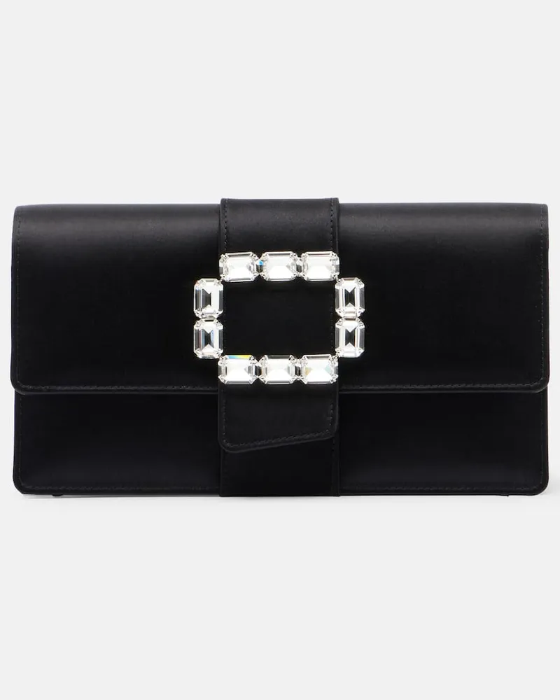 Manolo Blahnik Clutch Maycapjou aus Satin Schwarz