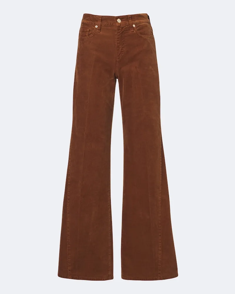 7 for all mankind Weite Hose Lotta aus Cord Braun