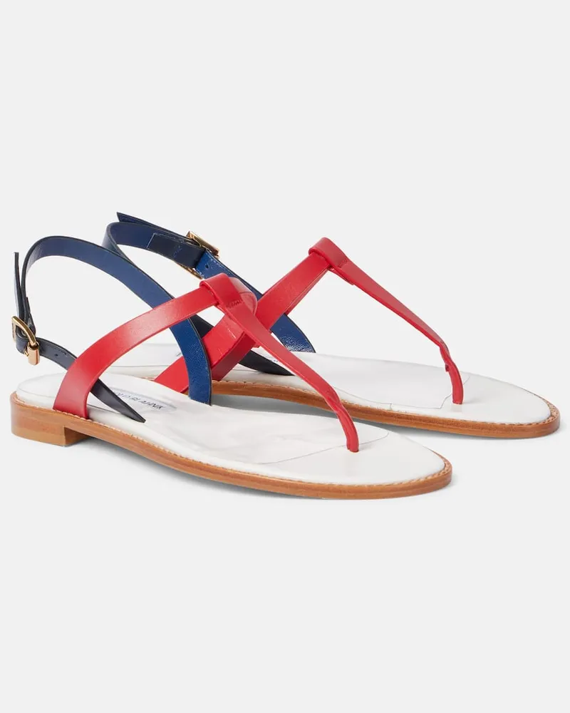 Manolo Blahnik Sandalen Hata aus Leder Weiß