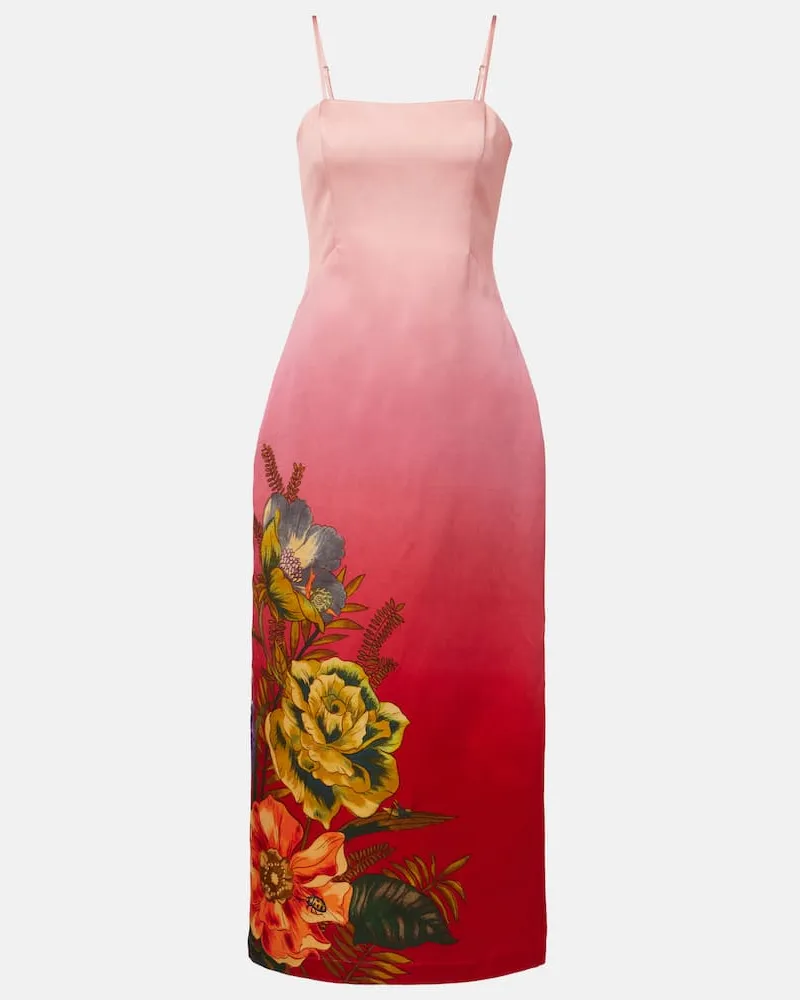 ALEMAIS Alémais Midikleid Inez aus einem Leinengemisch Rot