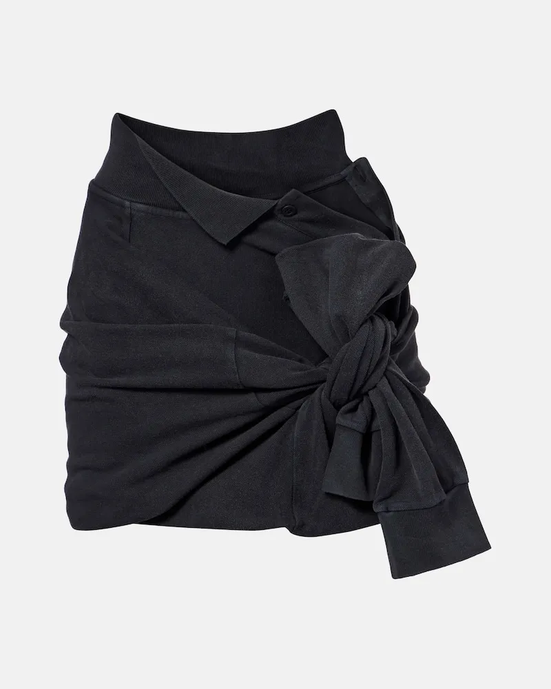 Balenciaga Minirock aus Baumwoll-Piqué Schwarz