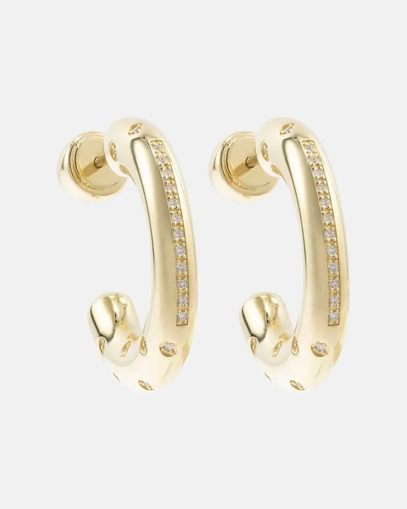 Lauren Rubinski Ohrringe Peggy aus 14kt Gelbgold mit Diamanten Gold