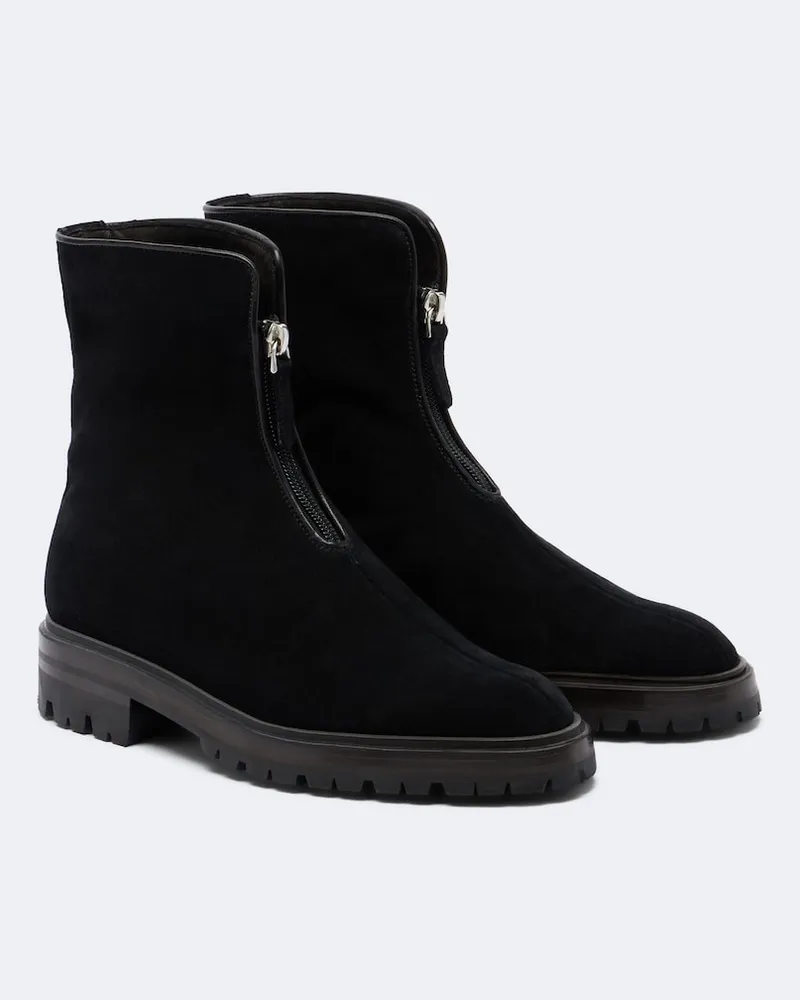 The Row Ankle Boots Hike aus Veloursleder Schwarz