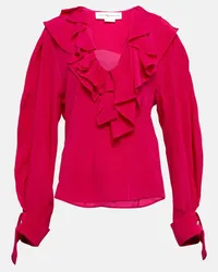 Victoria Beckham Bluse aus Crepe de Chine Pink