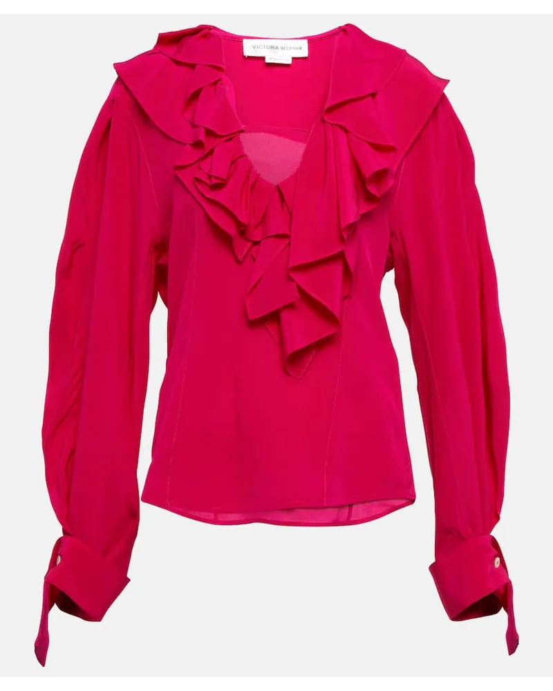 Victoria Beckham Bluse aus Crêpe de Chine Pink