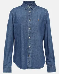 Ralph Lauren Besticktes Jeanshemd Blau