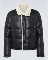 Saint Laurent Daunenjacke mit Faux Shearling Schwarz