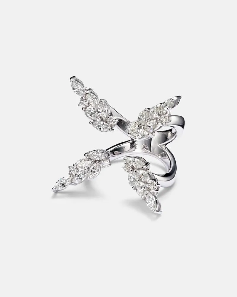 YEPREM Ring Y-Not aus 18kt Weißgold mit Diamanten Silber