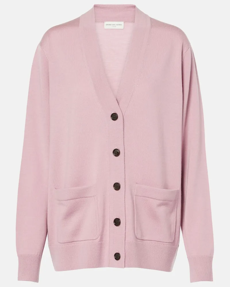 Dries van Noten Cardigan aus Wolle Rosa